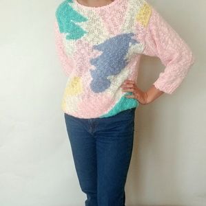 Vintage 80's Sweater Pink Size Medium